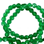 Natuursteen kralen crystal facet geslepen 3mm Emerald green